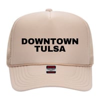 Tan Trucker Hat - Downtown Tulsa - Logo on the Back