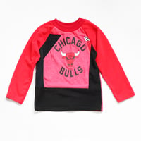 chicago bulls baseball raglan longsleeve 6/7 courtneycourtney tee shirt top patchwork