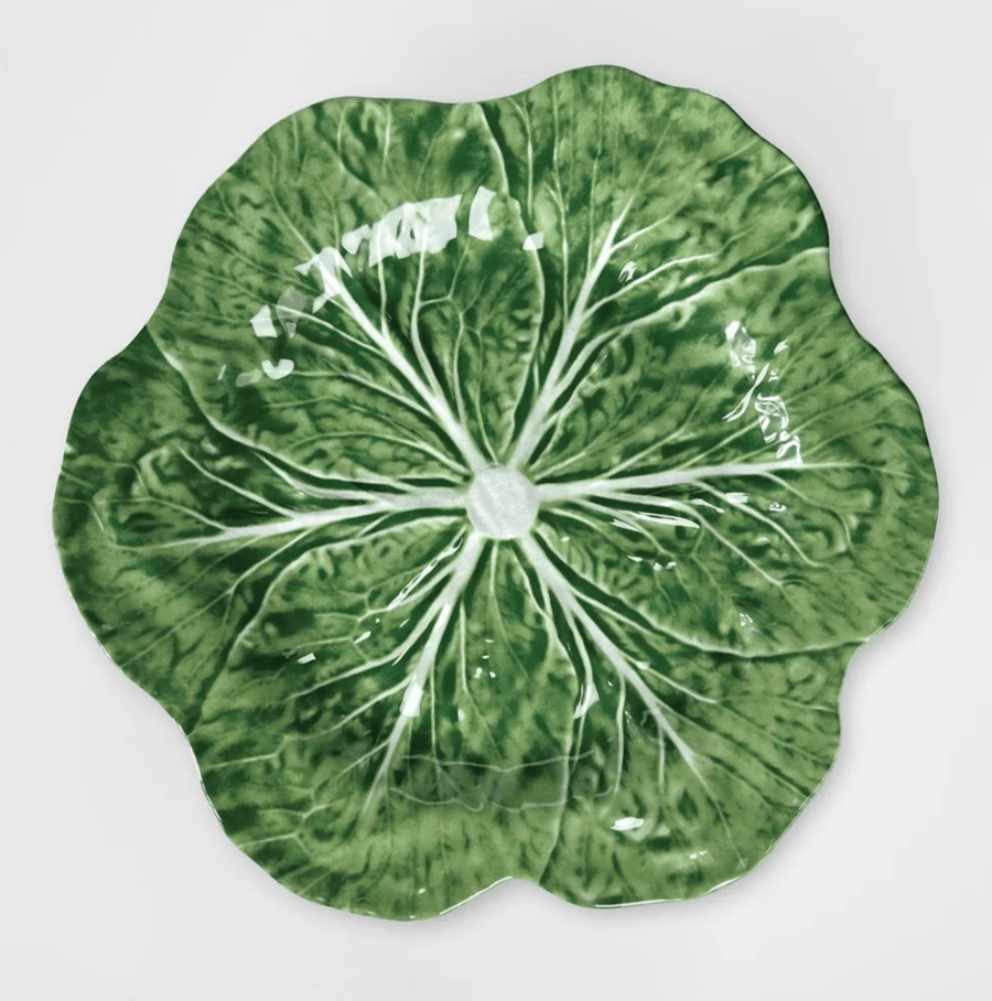 Image of Melamine Cabbage Round Platter Green