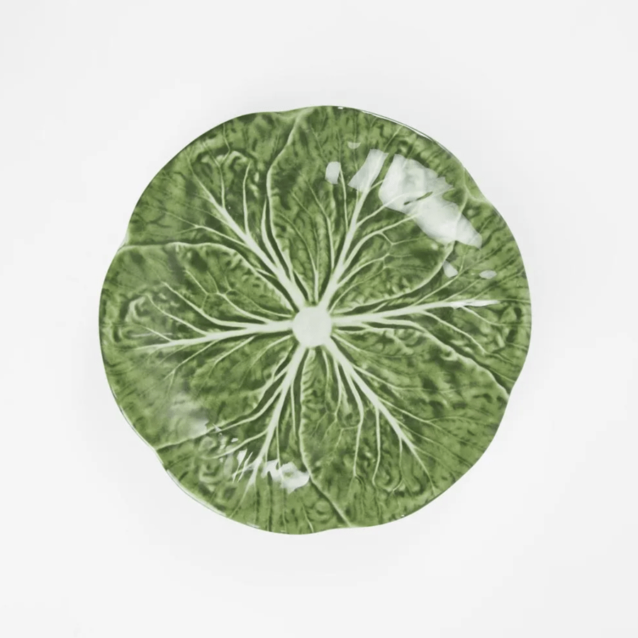 Image of Melamine Cabbage Salad Plate Green 