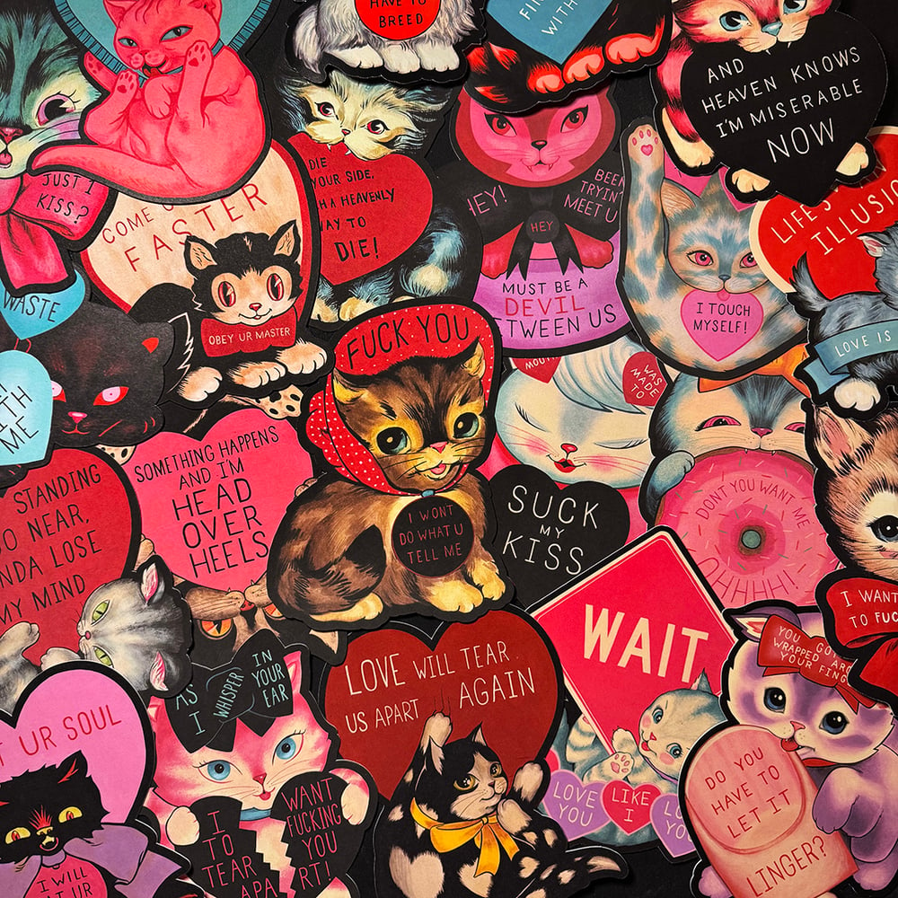 "Love Cats" MIXTAPE Valentine card set