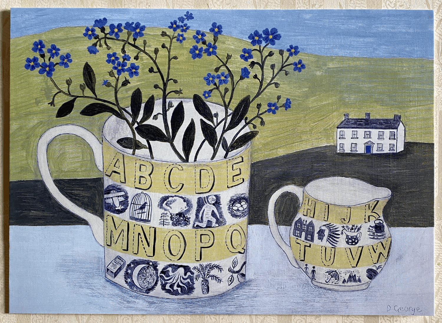 Image of Alphabet Cup and Jug Greetings Card