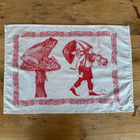 Image 1 of gnome and toad tea towel 