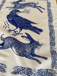 Image 2 of hare and rook tea towel 