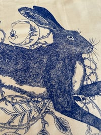 Image 2 of rowan the hare tea towel