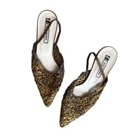 Image 1 of Golden Vine Sling Back Mules