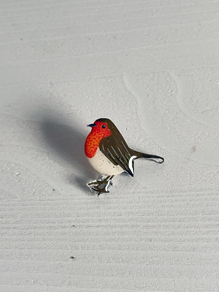Robin - Birds from UK - Handmade Pin Resin.