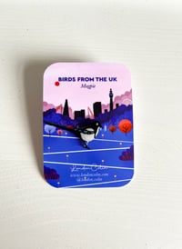 Image 3 of Magpie - Birds from UK - Handmade Pin Resin.