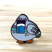 Image 2 of London Transport Pigeon Enamel Pin with Oyster Card