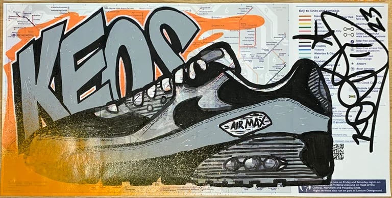 MrKEOS black/white painting of Dunks/AirMax/AirForce