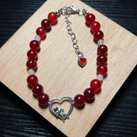 Image 2 of White Agate/Red Beaded Cupid’s Bracelet
