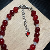 Image 5 of White Agate/Red Beaded Cupid’s Bracelet