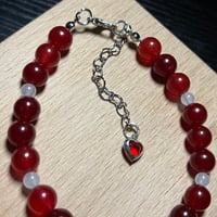 Image 8 of White Agate/Red Beaded Cupid’s Bracelet