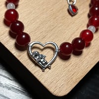 Image 3 of White Agate/Red Beaded Cupid’s Bracelet