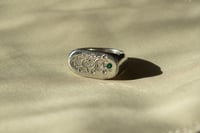Image 3 of Silver Ant Signet Ring with Green Onyx