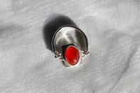 Image 1 of Silver Swivel Ring with Carnelian