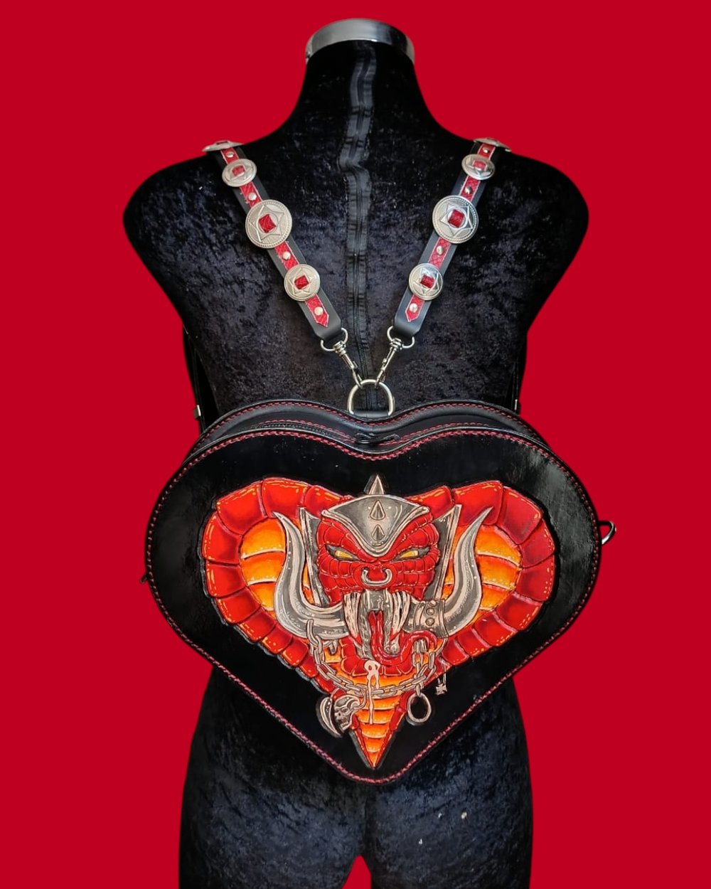 READY TO SHIP FANGS & LEATHER. BAG/ BACKPACK