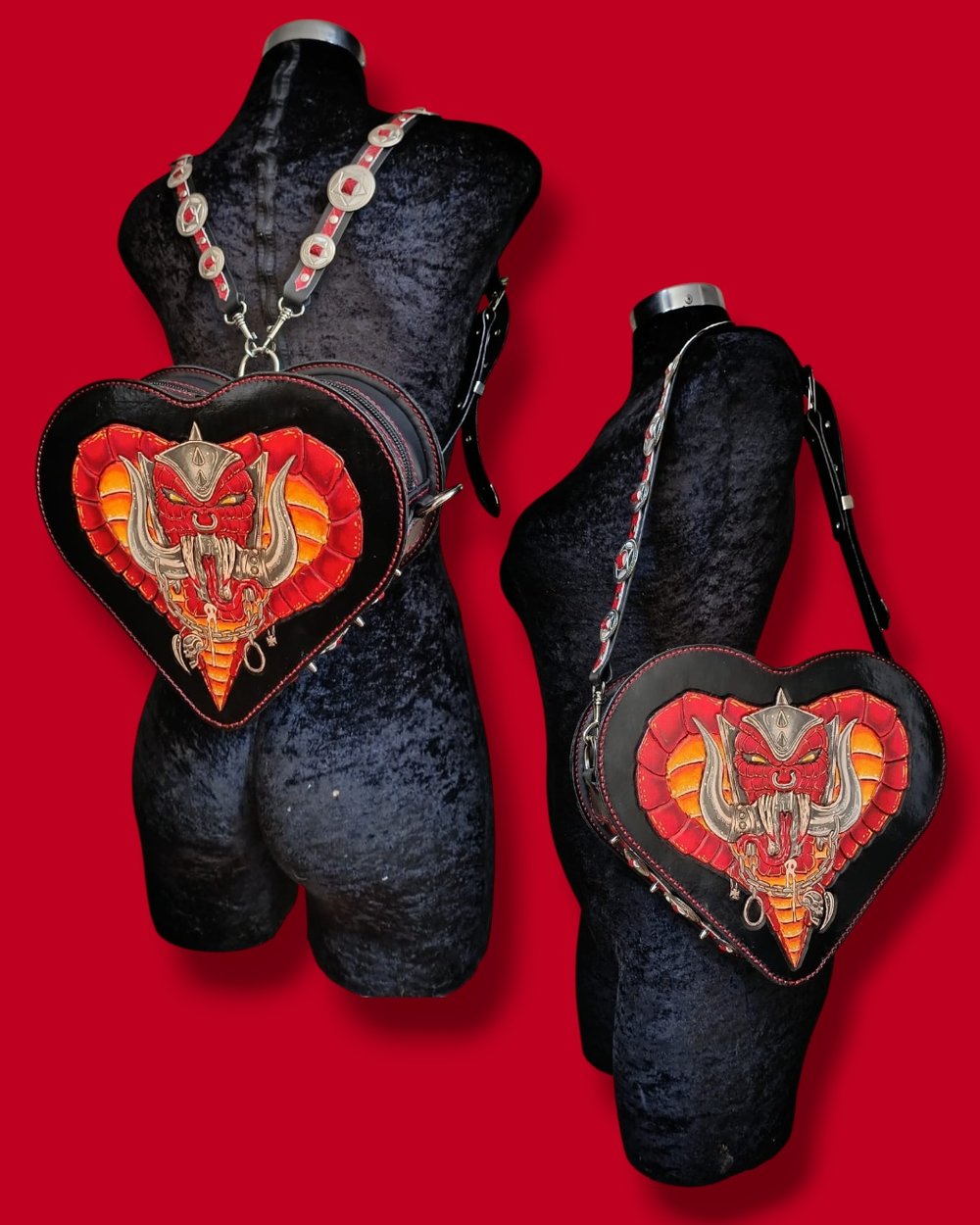 READY TO SHIP FANGS & LEATHER. BAG/ BACKPACK