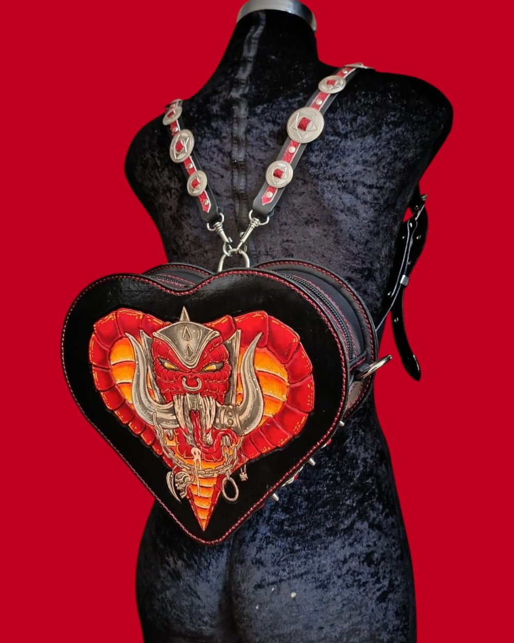 READY TO SHIP FANGS & LEATHER. BAG/ BACKPACK
