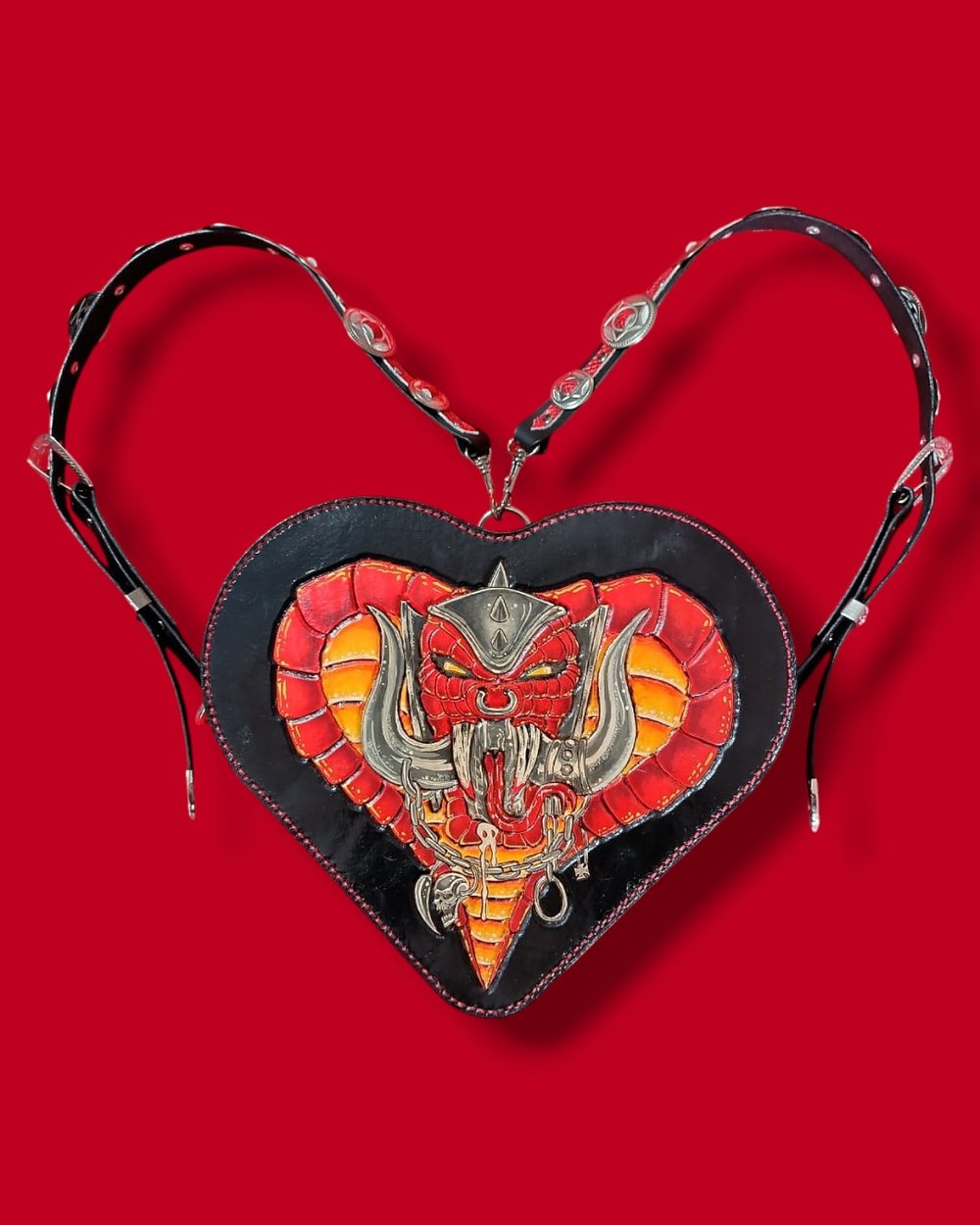 READY TO SHIP FANGS & LEATHER. BAG/ BACKPACK