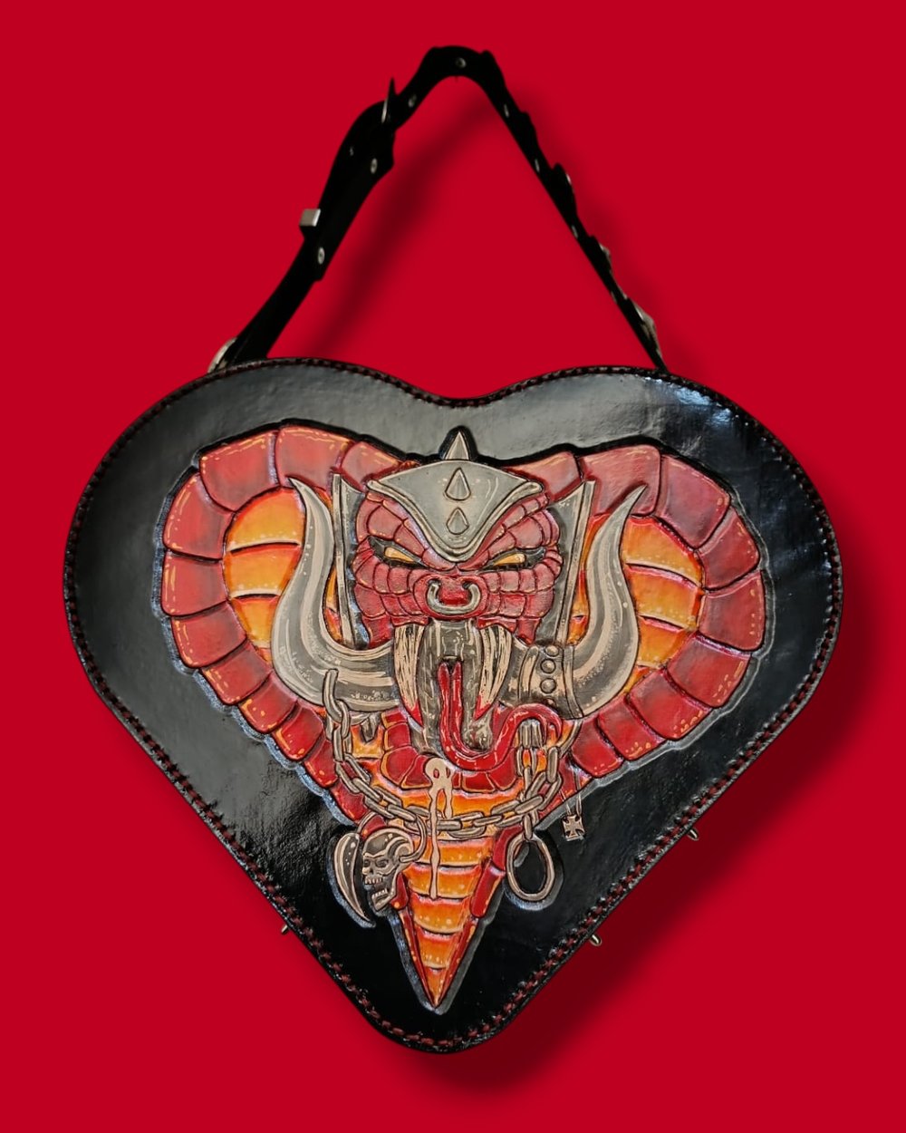 READY TO SHIP FANGS & LEATHER. BAG/ BACKPACK