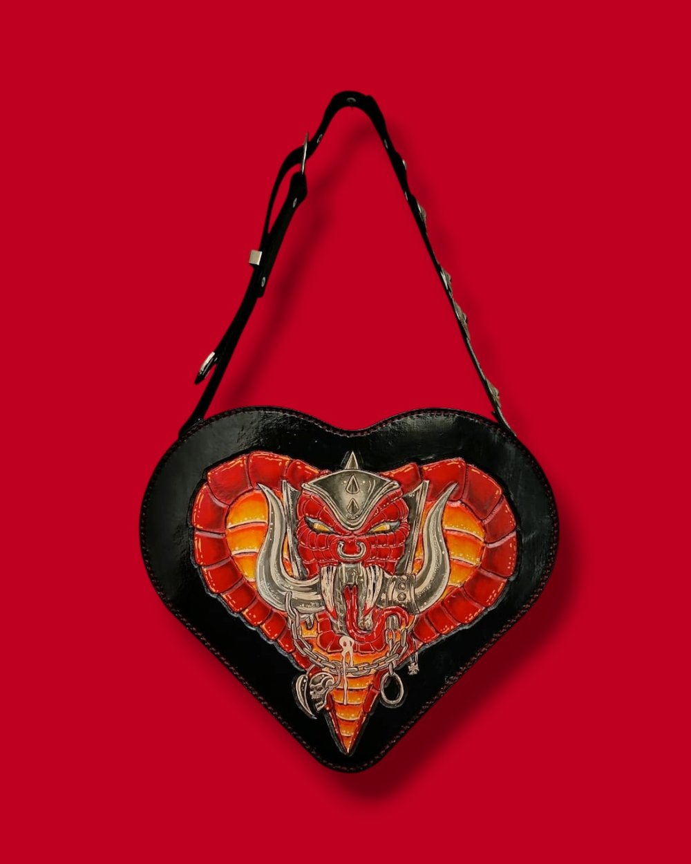 READY TO SHIP FANGS & LEATHER. BAG/ BACKPACK