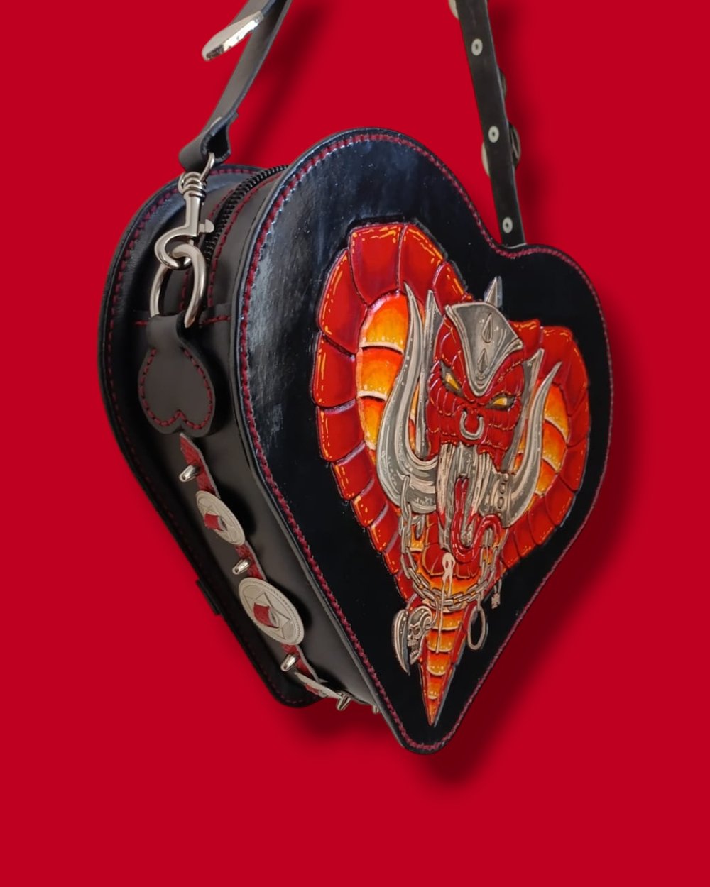 READY TO SHIP FANGS & LEATHER. BAG/ BACKPACK