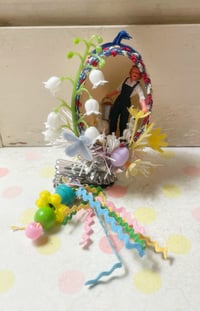 Vintage Easter Egg Farmer Lady Clip Ornament