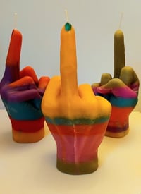 Image 2 of RAINBOW 🌈  MIDDLE FINGER CANDLE 