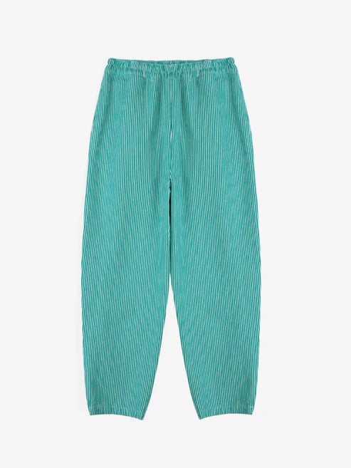 Image of 2-Pantalón cocoon de sarga a rayas