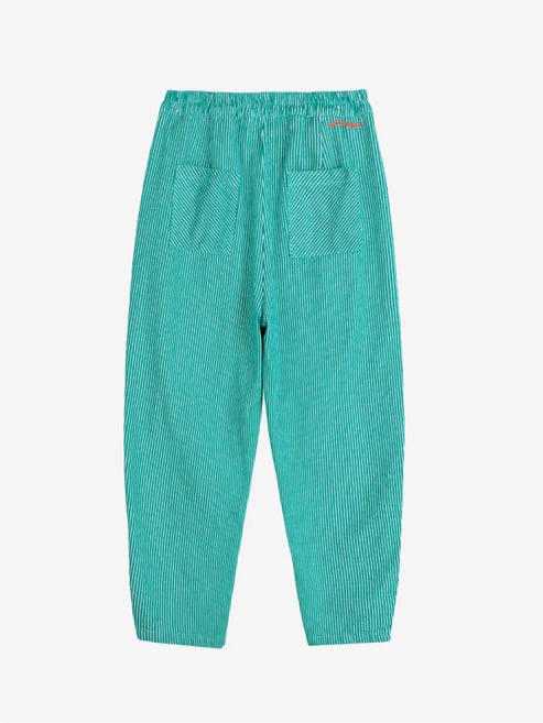 Image of 2-Pantalón cocoon de sarga a rayas