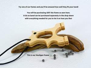Image of Wooden Slingshot, Hooligan Frame, Birchwood Sling Shot, Wood Catapult, Right or Left Hand