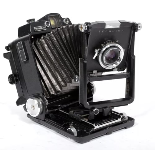 Image of Wista 45RF 4X5 Field camera with 150mm + 240mm Lenses + Holders + FRESNEL + FILM #5729