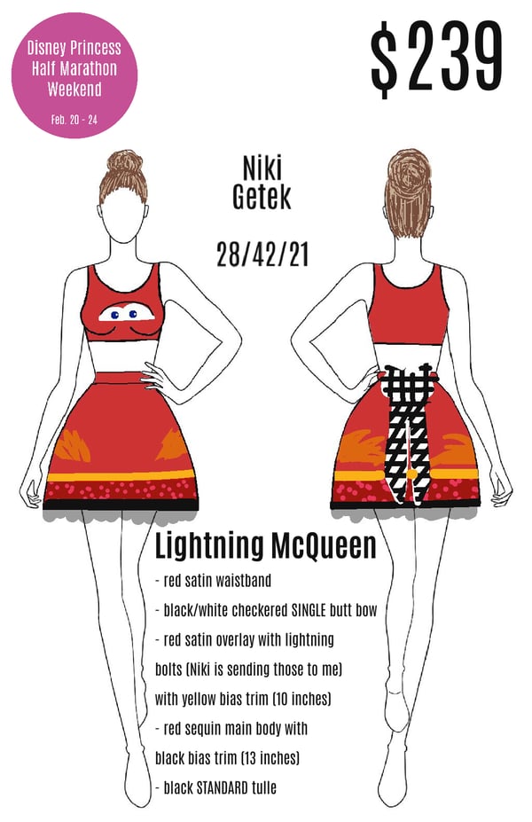 Image of Lightning McQueen skirt