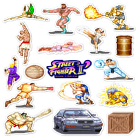 Image 1 of Street Fighter II Turbo: Hyper Fighting Sticker Set (17 Pieces)