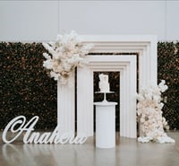 2 Backdrop set Square rainbow  white -wood 