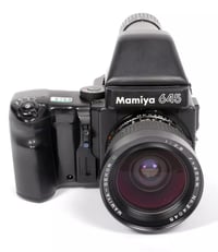 Image 2 of Mamiya M645 Super 6X4.5 medium format camera w/45mm+150mm + lenses + Prism #5769