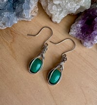 Image 2 of OOAK - Sterling Silver Malachite Earrings