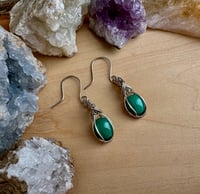 Image 3 of OOAK - Sterling Silver Malachite Earrings