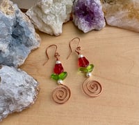 Image 1 of OOAK - Copper Tulip Earrings