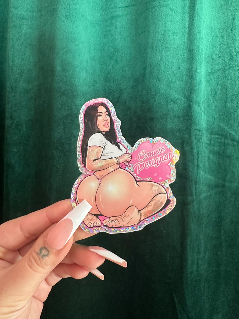 connie perignon waifu glitter sticker
