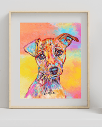 Image 5 of Custom pet portrait Digital file abstract portrait