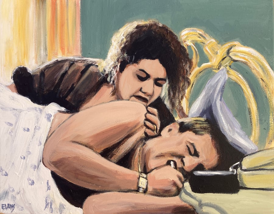 Image of Janice and Ralphie original on canvas