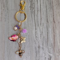 Image 1 of Spring time gold purse charm keychain, bag charm, backpack charm