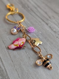 Image 2 of Spring time gold purse charm keychain, bag charm, backpack charm