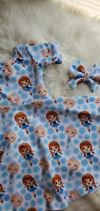 Image 3 of Froze Ana&Elsa dress and bow