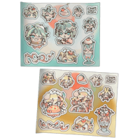 Image 1 of Alhaitham & Kaveh Maid Sticker Sheets