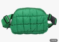 Green Quilted Fanny Pack/Belt Bag