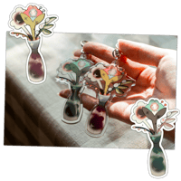 Image 1 of Fushigi Flower in Vase Acrylic Keychain