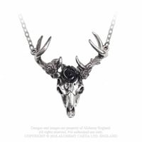 Image 1 of Alchemy White Hart Black Rose Pendant